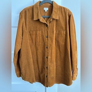 J. Crew Beautiful Fall Rust, Orange color Corduroy Jacket Shirt Shacket